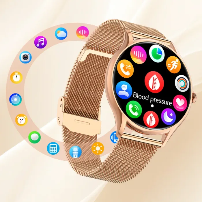 Розумний смарт годинник Smart Milano Gold Rubber, 2 ремінці - зображення 11