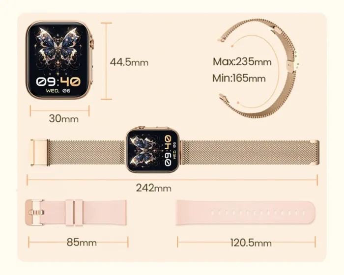 Розумний смарт годинник Smart Sensation Pink, 2 ремінці - зображення 12