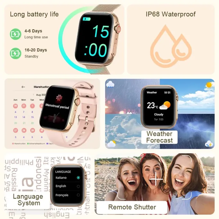 Розумний смарт годинник Smart Sensation Gold, 2 ремінці - зображення 12