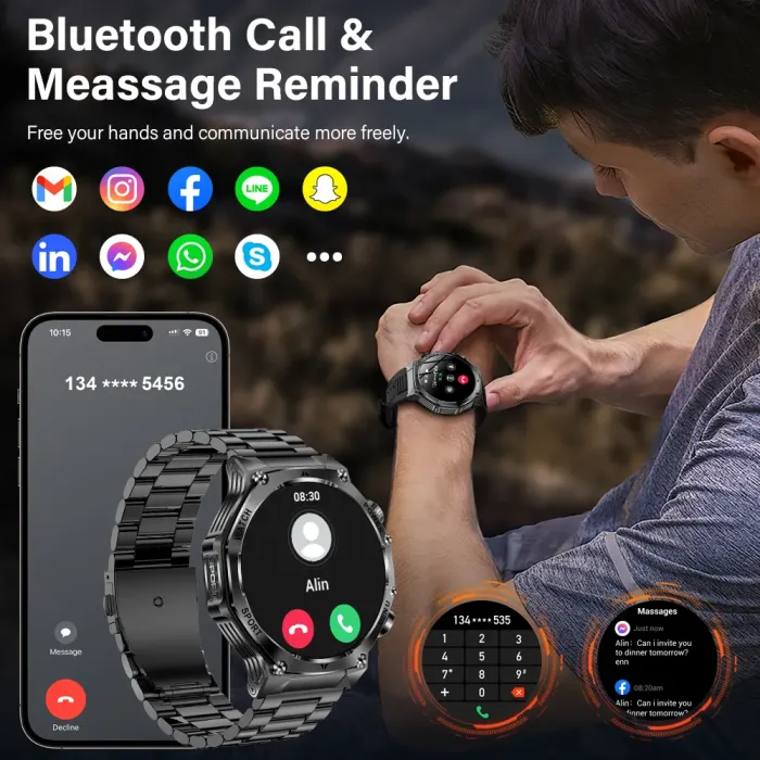 Розумний смарт годинник Smart Surf X Pro Black Steel, 2 ремінці - зображення 6