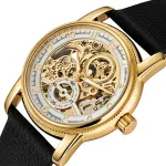 Чоловічий механічний годинник Forsining Star Prestige Gold, 2 ремінці