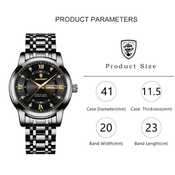 Чоловічий годинник Poedagar Unique Men Black - изображение 7