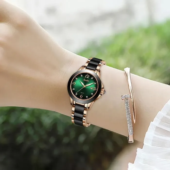 Жіночий годинник Sunkta Ceramic Green - зображення 5