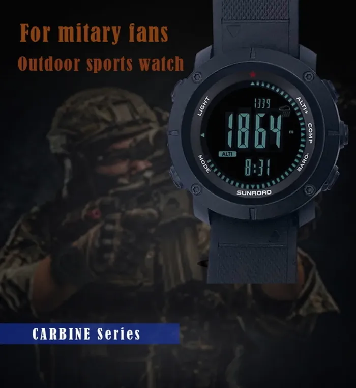 Чоловічий спортивний водостійкий тактичний з компасом годинник Sunroad Protect - зображення 3
