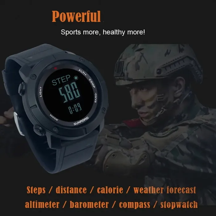 Чоловічий спортивний водостійкий тактичний з компасом годинник Sunroad Protect - зображення 5