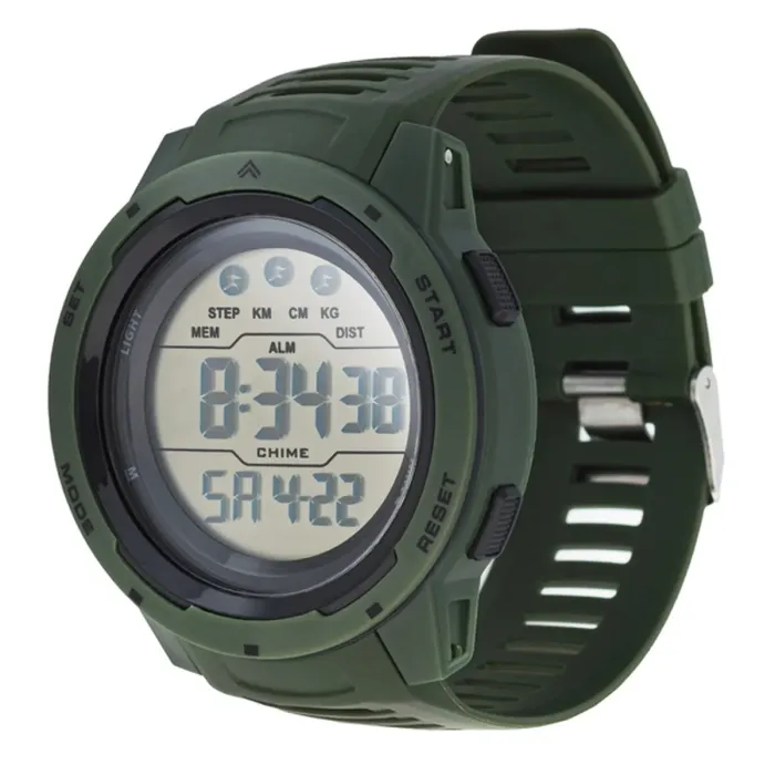 Чоловічий водостійкий спортивний тактичний годинник Sykone Saturn Green - зображення 1