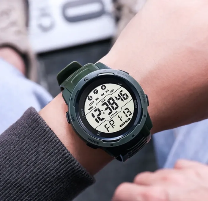 Чоловічий водостійкий спортивний тактичний годинник Sykone Saturn Green - зображення 8