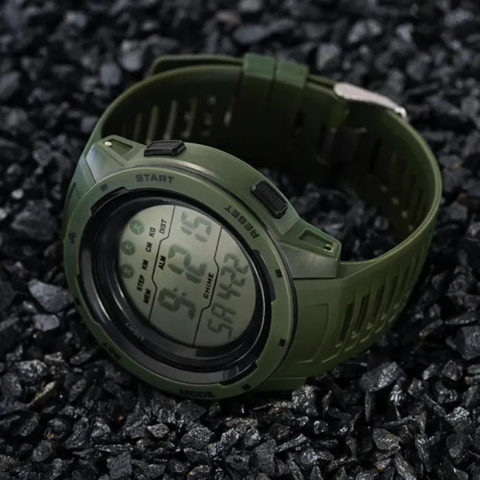 Чоловічий водостійкий спортивний тактичний годинник Sykone Saturn Green - зображення 2