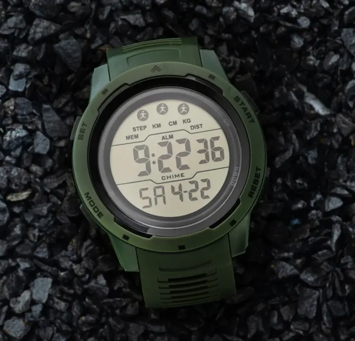 Чоловічий водостійкий спортивний тактичний годинник Sykone Saturn Green - зображення 3