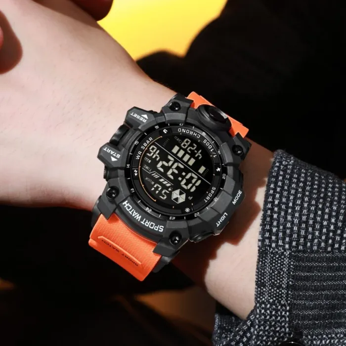 Чоловічий спортивний водостійкий тактичний годинник Sanda Tangerine - зображення 4