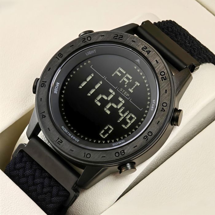 Чоловічий водостійкий спортивний тактичний з компасом годинник North Edge Tank3 Nylon Power 5BAR, 2 ремінці - изображение 2