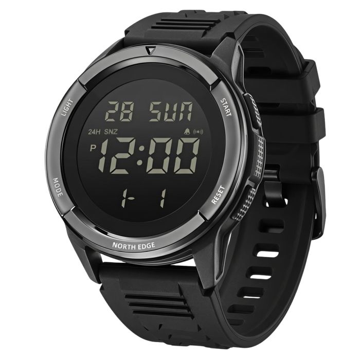 Чоловічий водостійкий спортивний тактичний годинник North Edge Terrax Sport Black - изображение 1