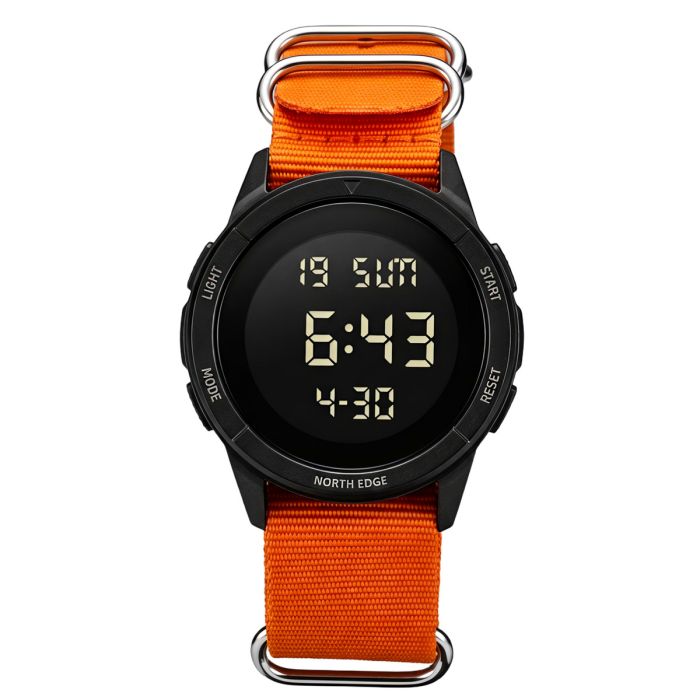 Чоловічий водостійкий спортивний тактичний годинник North Edge Terrax Special Orange з компасом - зображення 2