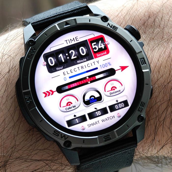 Розумний смарт годинник North Edge GPS Titan Black Spider з компасом - зображення 7