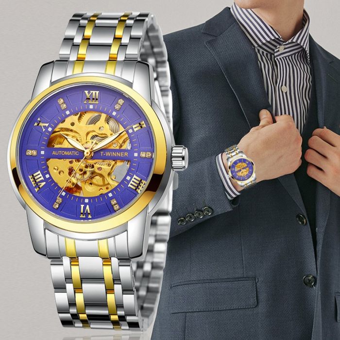 Чоловічий механічний годинник Winner Triumph Royal Blue - зображення 4