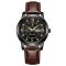 Чоловічий годинник Poedagar Unique Men Black Leather