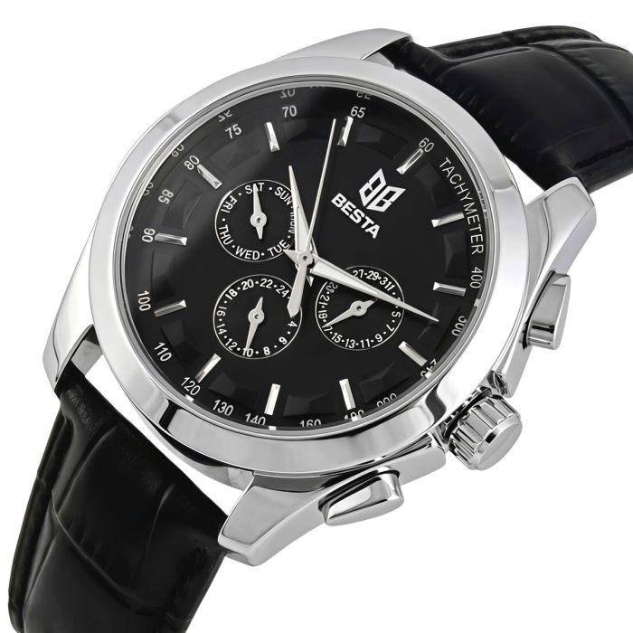 Чоловічий механічний годинник Besta Walker Deluxe Leather, 2 ремінці - зображення 1