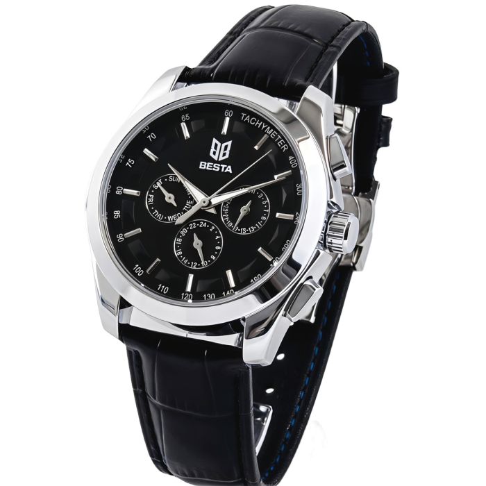 Чоловічий механічний годинник Besta Walker Deluxe Leather, 2 ремінці - изображение 3