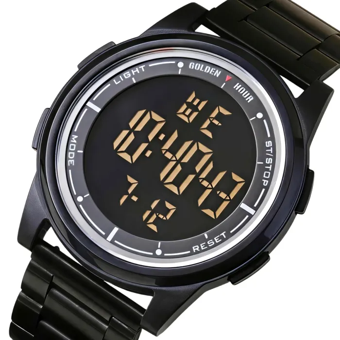 Чоловічий водостійкий спортивний тактичний годинник GoldenHour Water Metal Black - зображення 1