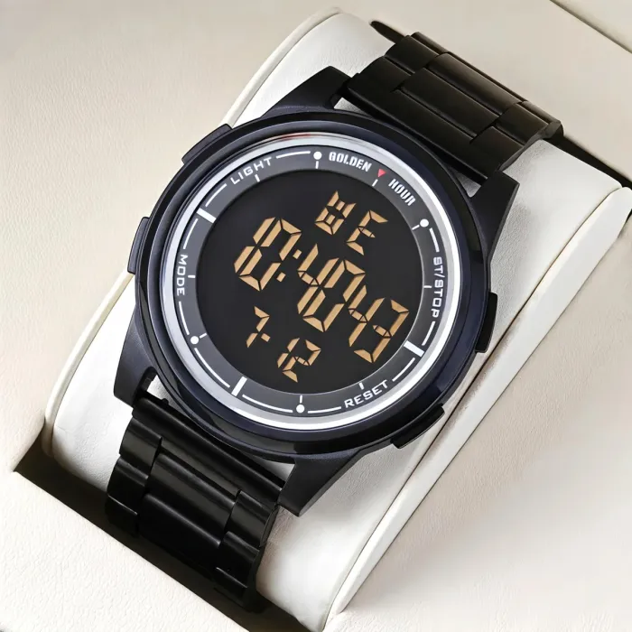 Чоловічий водостійкий спортивний тактичний годинник GoldenHour Water Metal Black - зображення 2