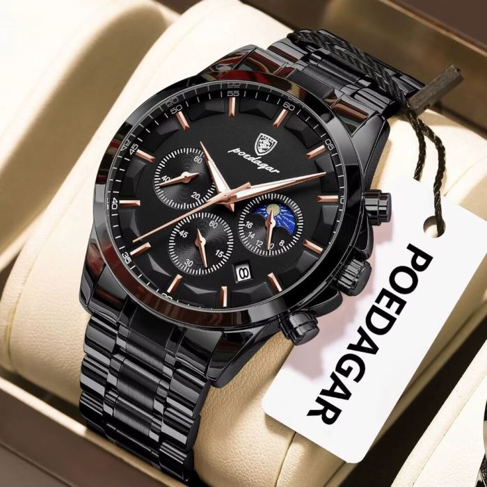 Чоловічий годинник Poedagar West Black - зображення 1