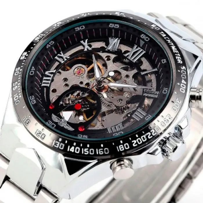 Чоловічий класичний механічний годинник Winner Action Silver 1535 - зображення 1