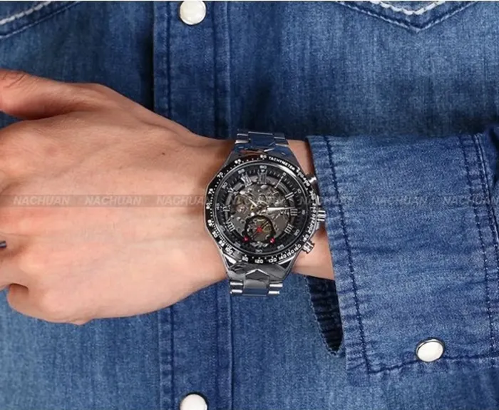 Чоловічий класичний механічний годинник Winner Action Silver 1535 - зображення 9