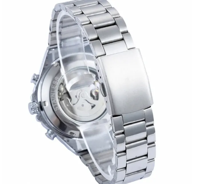 Чоловічий класичний механічний годинник Winner Action Silver 1535 - зображення 5