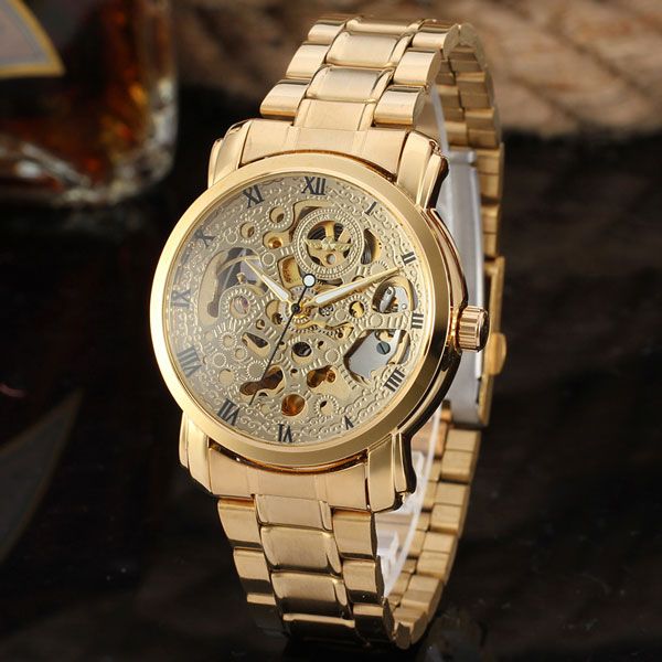 Чоловічий механічний годинник Winner BestSeller Leather Deluxe, 2 ремінці - зображення 5