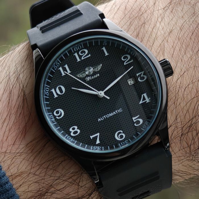 Чоловічий механічний годинник Winner Handsome Elastic Black, 2 ремінці - зображення 7