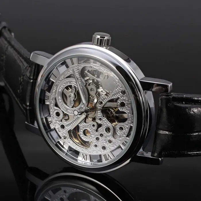 Чоловічий годинник скелетон механічний Winner Silver 1115 - зображення 5