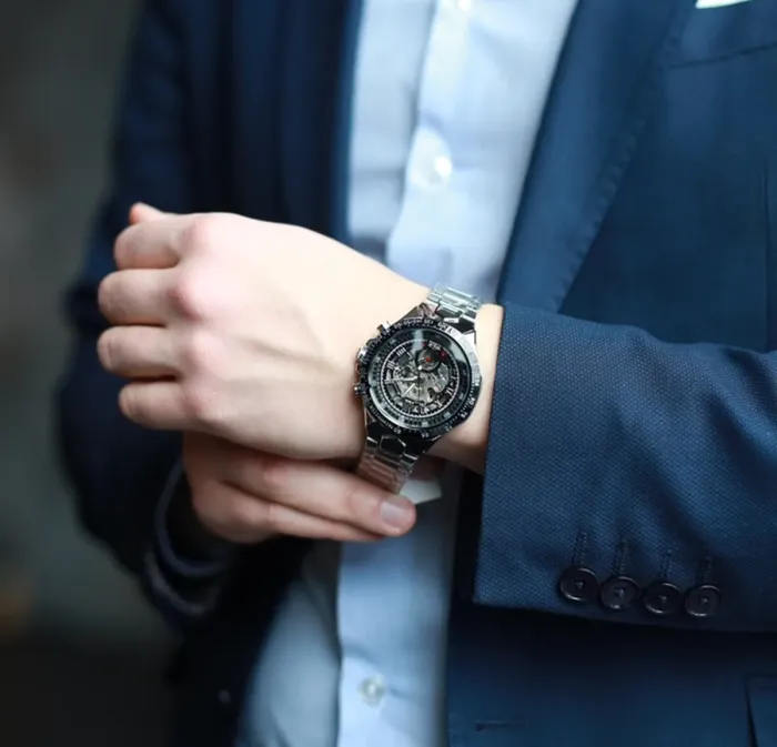 Чоловічий класичний механічний годинник Winner Action Silver 1535 - зображення 10