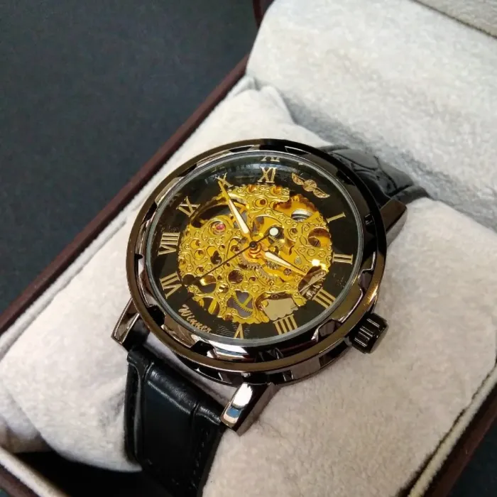 Чоловічий годинник скелетон механічний Winner Chocolate 7231 - зображення 6