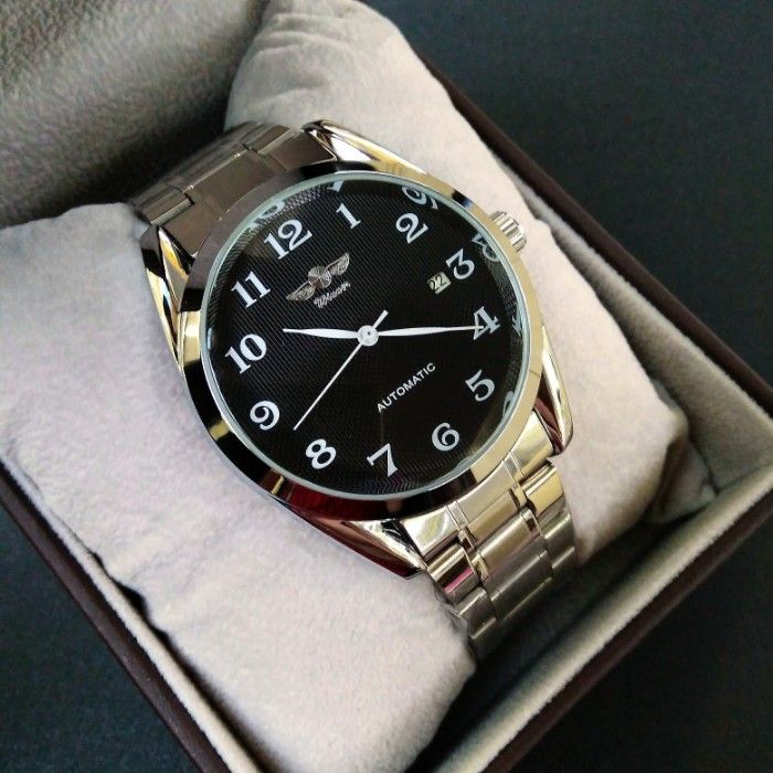 Чоловічий механічний годинник Winner Handsome Textile Black, 2 ремінці - зображення 4