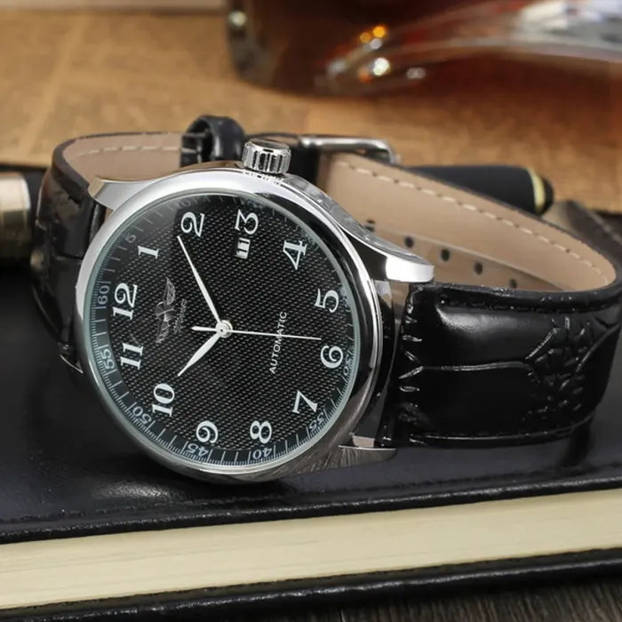 Чоловічий механічний годинник Winner Handsome Leather - зображення 7
