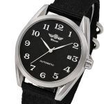 Чоловічий механічний годинник Winner Handsome Textile Black, 2 ремінці