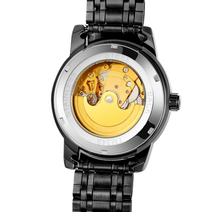 Чоловічий механічний годинник Winner Triumph Sahara Gold, 2 ремінці - зображення 6