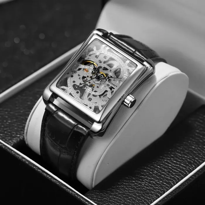 Чоловічий механічний годинник Winner Square Silver - зображення 3