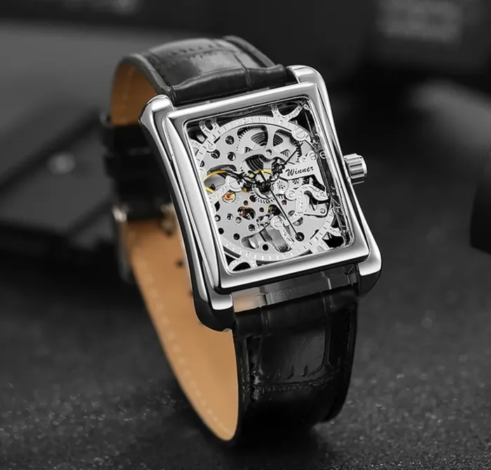Чоловічий механічний годинник Winner Square Silver - зображення 4