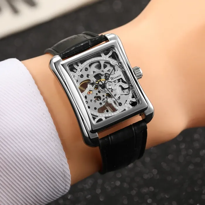 Чоловічий механічний годинник Winner Square Silver - зображення 5