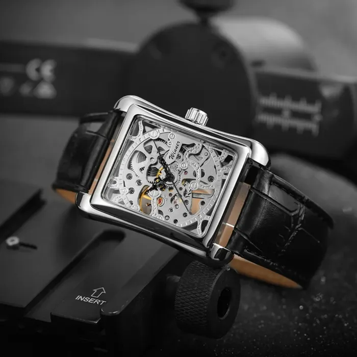 Чоловічий механічний годинник Winner Square Silver - зображення 6