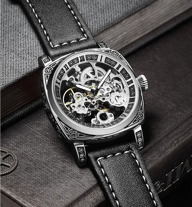 Чоловічий механічний годинник WishDoIt Baron Steel, 2 ремінці - зображення 3