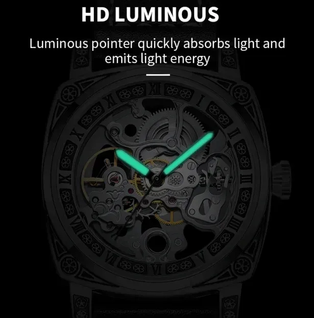 Чоловічий механічний годинник WishDoIt Baron Steel, 2 ремінці - зображення 5