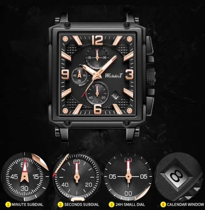 Чоловічі годинники WishDoIt Quadro - зображення 6