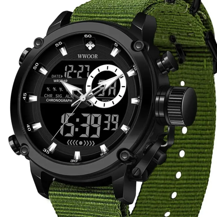 Чоловічий спортивний тактичний годинник Wwor Strike Green - зображення 1