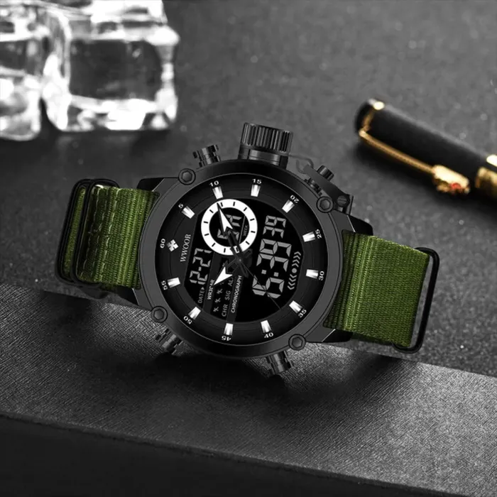 Чоловічий спортивний тактичний годинник Wwor Strike Green - зображення 5