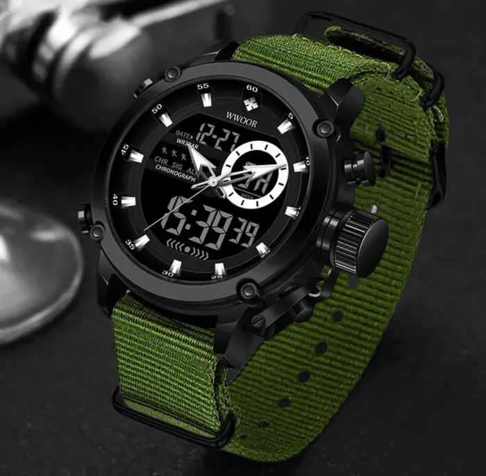 Чоловічий спортивний тактичний годинник Wwor Strike Green - зображення 6